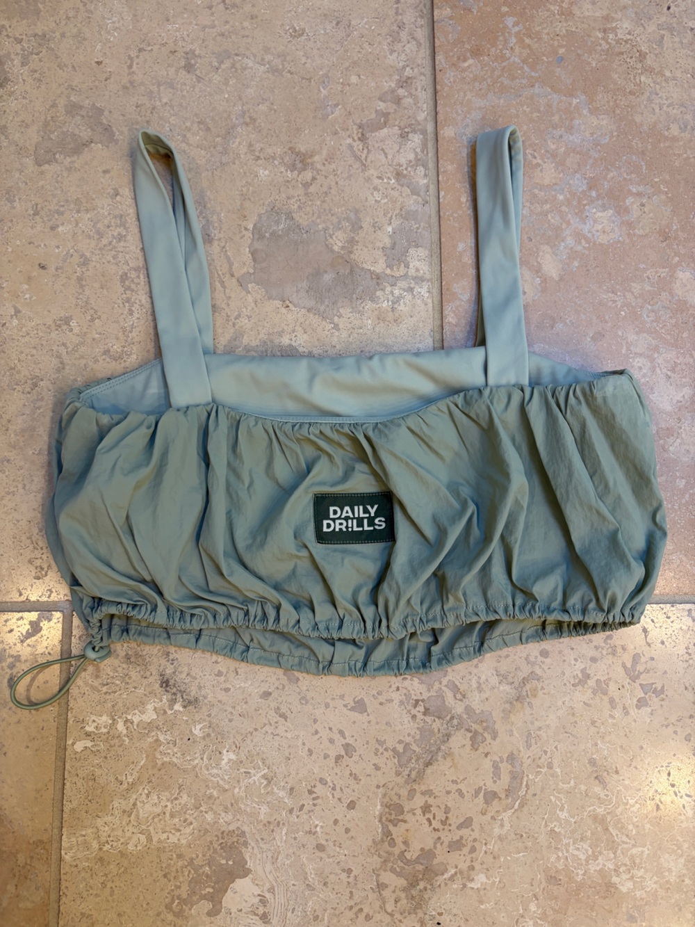 Daily Drills Women's Bubble Top Bra Crop Nylon Drawstring